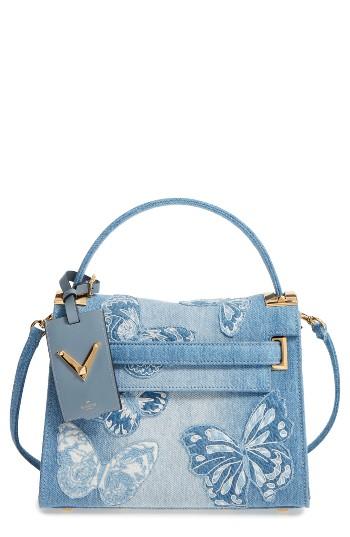 Valentino Small My Rockstud Denim Satchel -
