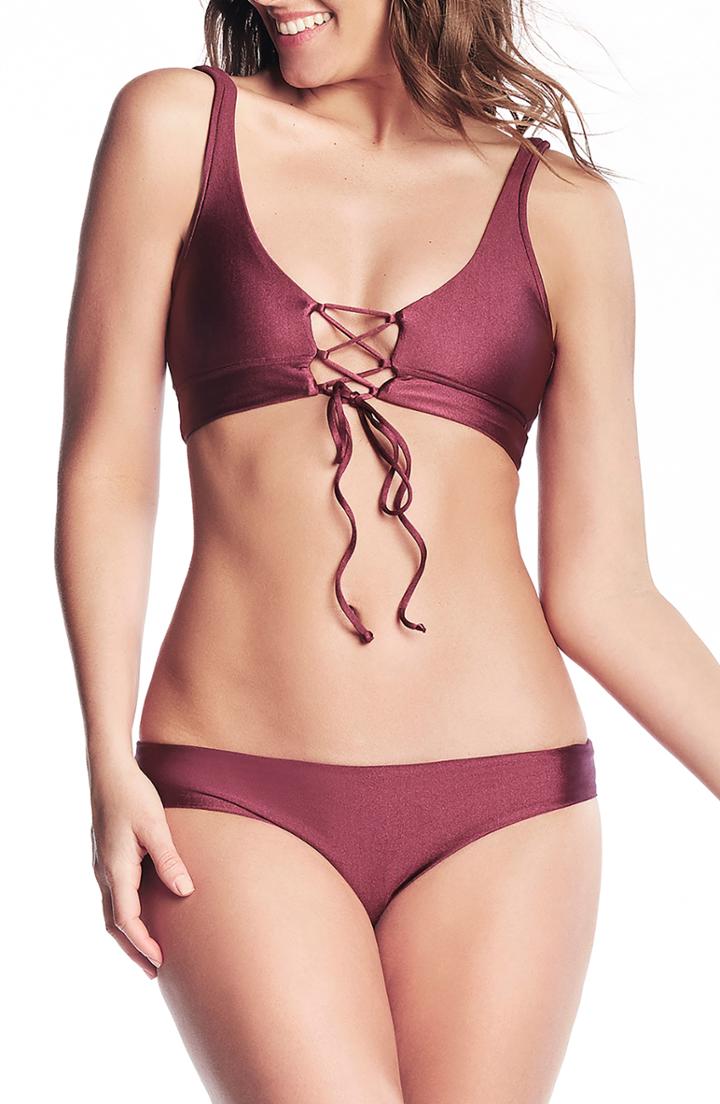 Women's Maaji Beach Plum Sublime Reversible Bikini Bottoms - Burgundy