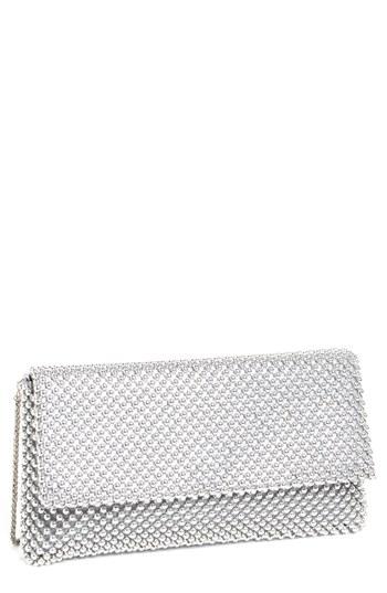 Nina Beaded Mesh Clutch - Metallic