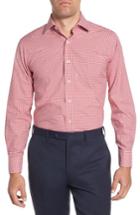 Men's Lorenzo Uomo Trim Fit Check Dress Shirt - 34 - Red