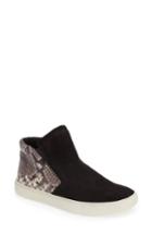 Women's Kenneth Cole New York Kalvin Python Embossed Mid Top Sneaker .5 M - Black