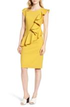 Women's Emerson Rose Ruffle Trim Sheath Dress - Yellow