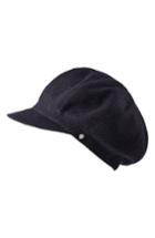 Women's Helen Kaminski Texture Wool Baker Boy Cap - Black