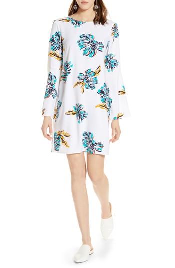Women's Halogen Bow Back Floral Shift Dress - White