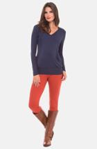 Women's Olian Knit Maternity/nursing Hoodie - Blue