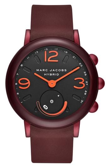 Men's Marc Jacobs Riley Hybrid Rubber Strap Smart Watch, 44mm
