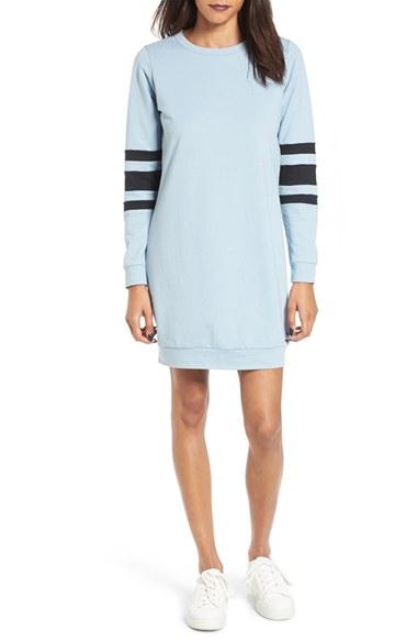 Women's Fire Sweatshirt Dress - Blue