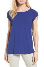 Women's Eileen Fisher Bateau Neck High/low Tee - Blue