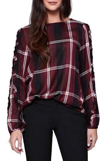 Women's Sanctuary Josie Plaid Top - Burgundy