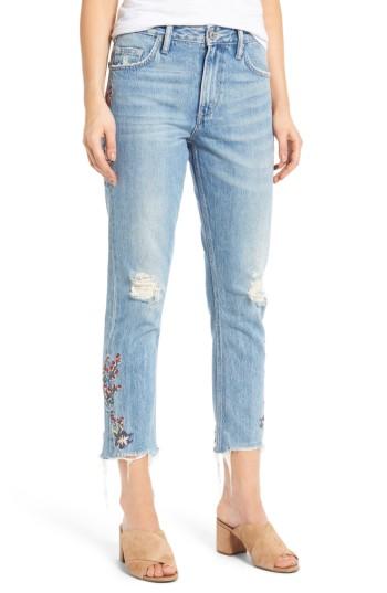 Women's Tularosa Hailey Embroidered Straight Leg Crop Jeans