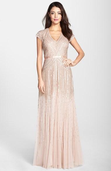Women's Adrianna Papell Embellished Mesh Gown,