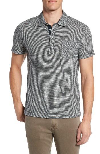 Men's Billy Reid Stripe Jersey Polo, Size - Blue