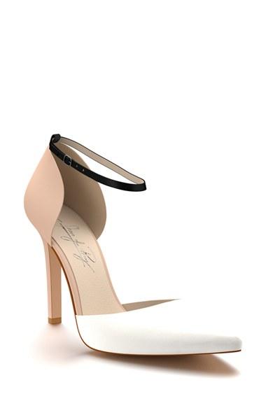 Women's Shoes Of Prey D'orsay Ankle Strap Pump B - White