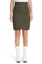 Women's Stella Mccartney Alter Suede Trim Skirt Us / 40 It - Green