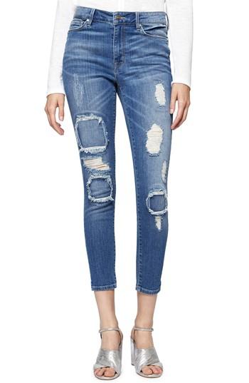 Women's Sanctuary Robbie Rip & Repair Skinny Ankle Jeans - Blue
