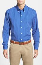 Men's Cutter & Buck 'epic Easy Care' Classic Fit Vertical Pinstripe Wrinkle Resistant Sport Shirt - Blue