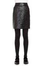 Women's Akris Punto Croc Embossed Faux Patent Leather Skirt