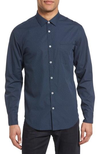 Men's Good Man Brand On Point Trim Fit Print Sport Shirt - Blue