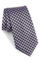 Men's Calibrate Fiswell Check Silk Tie, Size - Purple