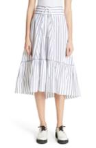 Women's 3.1 Phillip Lim Stripe Corset Waist Skirt - Blue