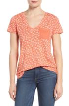 Women's Caslon Relaxed Slub Knit U-neck Tee - Orange