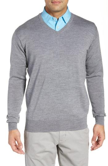 Men's Peter Millar Crown Wool & Silk V-neck Sweater