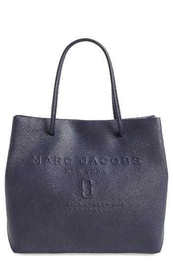 Marc Jacobs Logo Leather Shopper - Blue