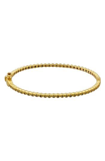 Women's Freida Rothman Signature Bevel Pave Hinge Bangle Bracelet