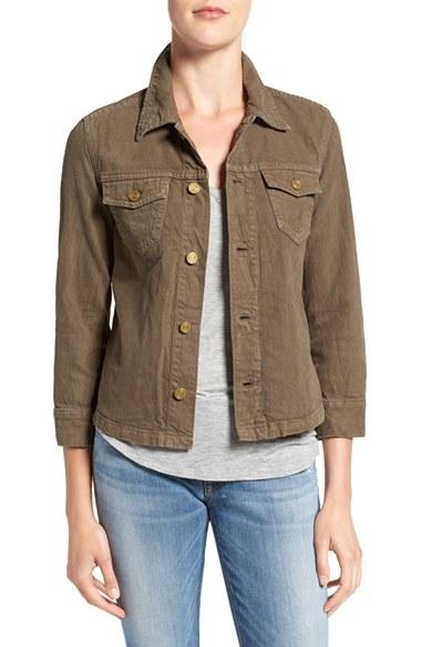 Women's True Religion 'nora' Cotton & Linen Shirt Jacket