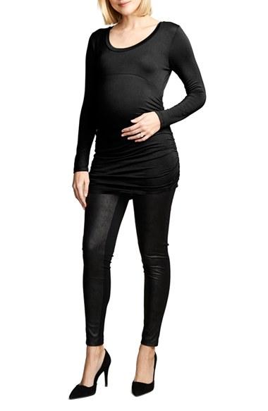 Women's Maternal America Side Ruched Maternity Top