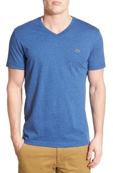 Men's Lacoste Pima Cotton Jersey V-neck T-shirt (4xl) - Blue