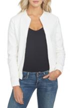 Women's 1.state Eyelet Cotton Bomber Jacket - White