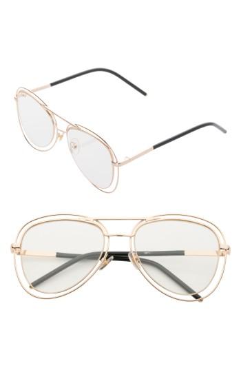 Women's Sunnyside La 55mm Aviator Fashion Glasses - Gold