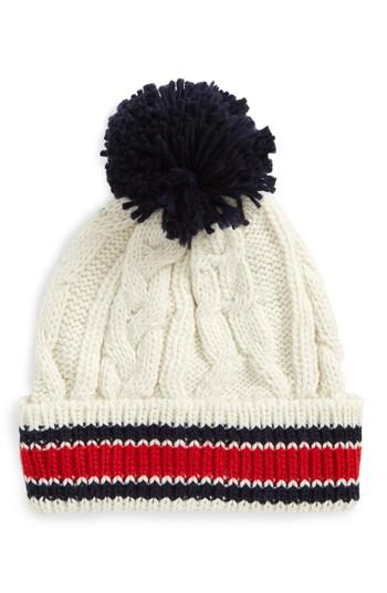 Women's Bp. Varsity Stripe Cable Knit Beanie -