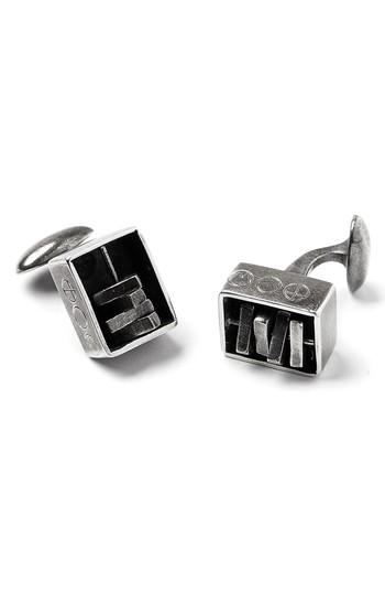 Men's Title Of Work Encased Spinner Cuff Links