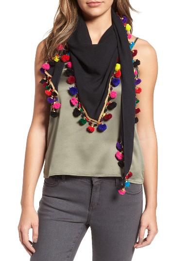 Women's Betsey Johnson Spring Fling Pompom Scarf