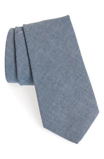 Men's Michael Bastian Chambray Cotton Tie, Size - Blue