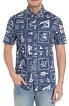 Men's Reyn Spooner Stories From The East Fit Sport Shirt, Size Small - Blue