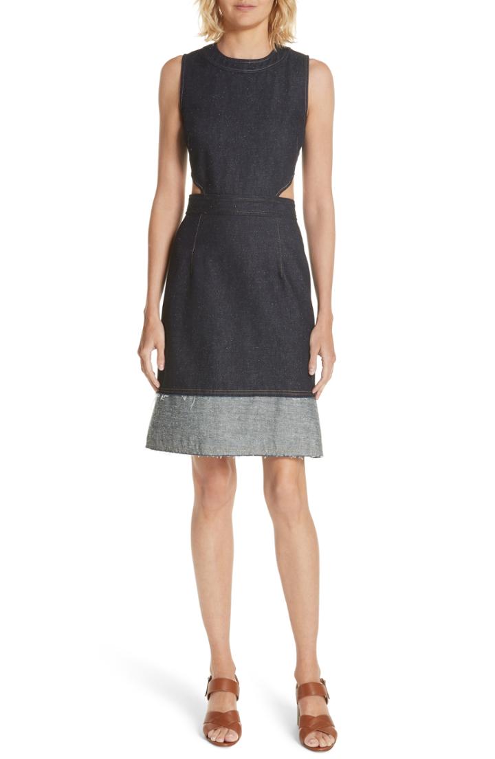 Women's Derek Lam 10 Crosby Back Cutout Denim Dress
