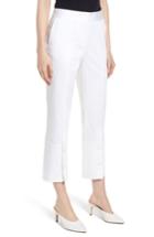 Women's Lewit Button Detail Stretch Cotton Crop Pants - White