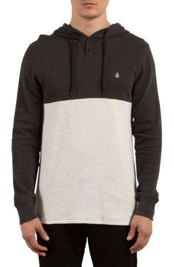 Men's Volcom Murphy Thermal Hoodie, Size - Black