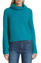 Women's Lewit Ribbed Cashmere Turtleneck Sweater - Blue/green