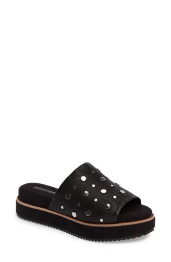 Women's Rebecca Minkoff Rina Studded Slide Sandal M - Black