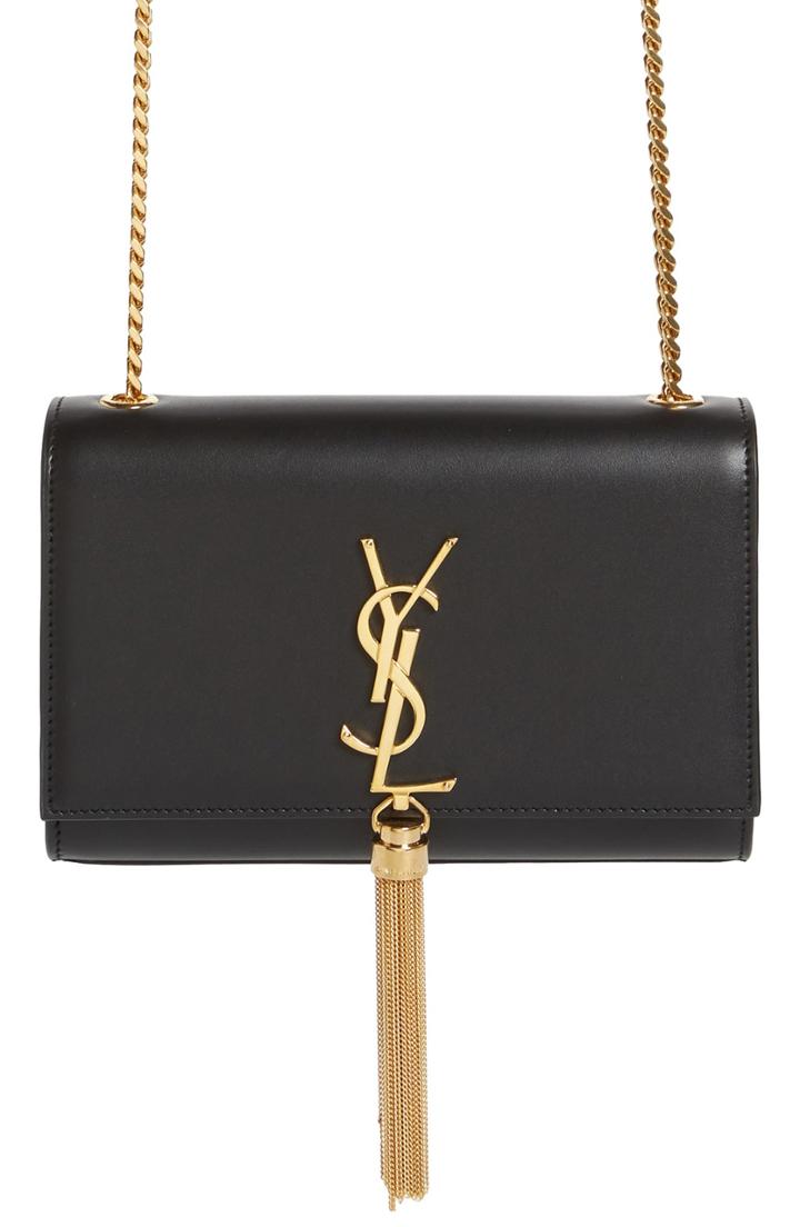 Saint Laurent Kate Tassel Calfskin Leather Shoulder Bag - Brown