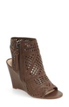 Women's Vince Camuto 'xabrina' Perforated Wedge Sandal M - Brown