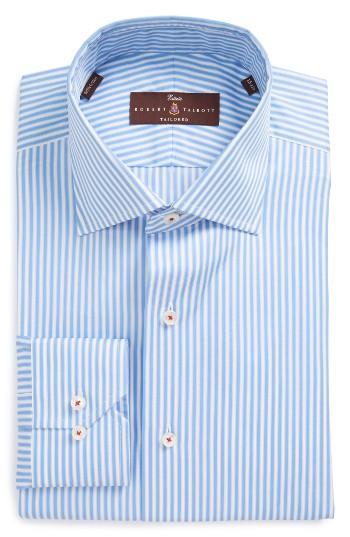Men's Robert Talbott Estate Tailored Fit Stripe Dress Shirt .5 - Blue