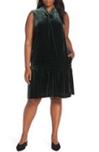 Women's Lafayette 148 New York Abbie Velvet Dress, Size - Green