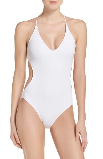 Women's Vince Camuto Plunge One-piece Swimsuit - White