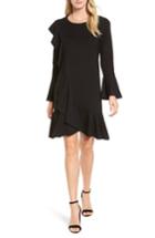 Women's Halogen Ruffle Detail Knit Dress - Black