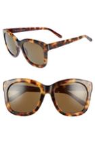 Women's Linda Farrow 56mm Angular Sunglasses - Tortoise/ Yellow Gold/ Brown